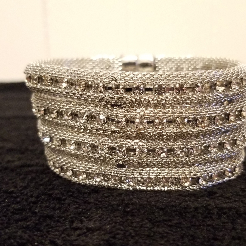 Magnetic silver cuff bracelet